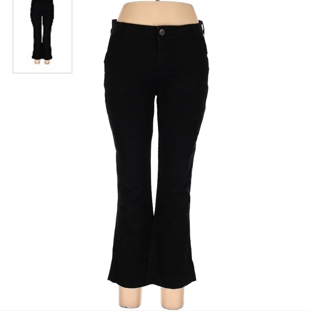 Old Navy Black Boot-Cut Chino Pants Women's Size 10 Regular Everyday Neutral EUC